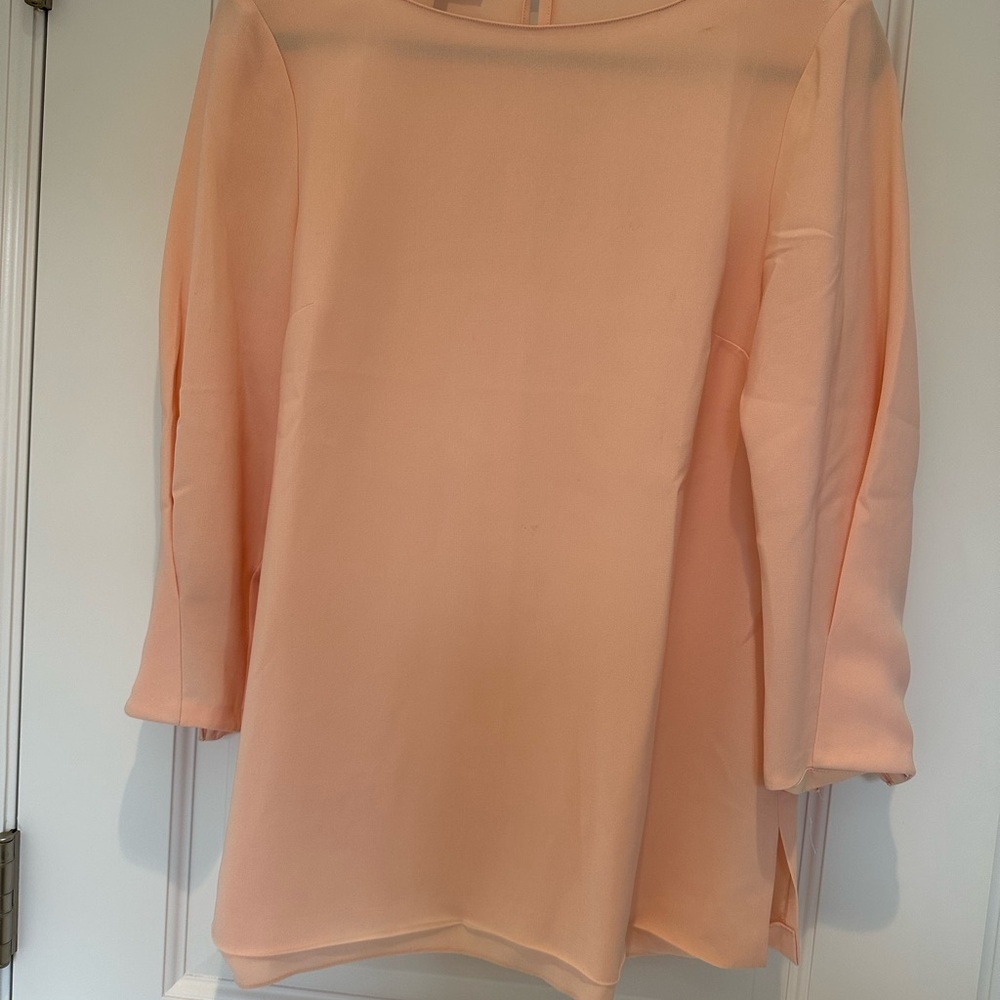 Elegant Peach Long Sleeve Blouse - Picture 3 of 6